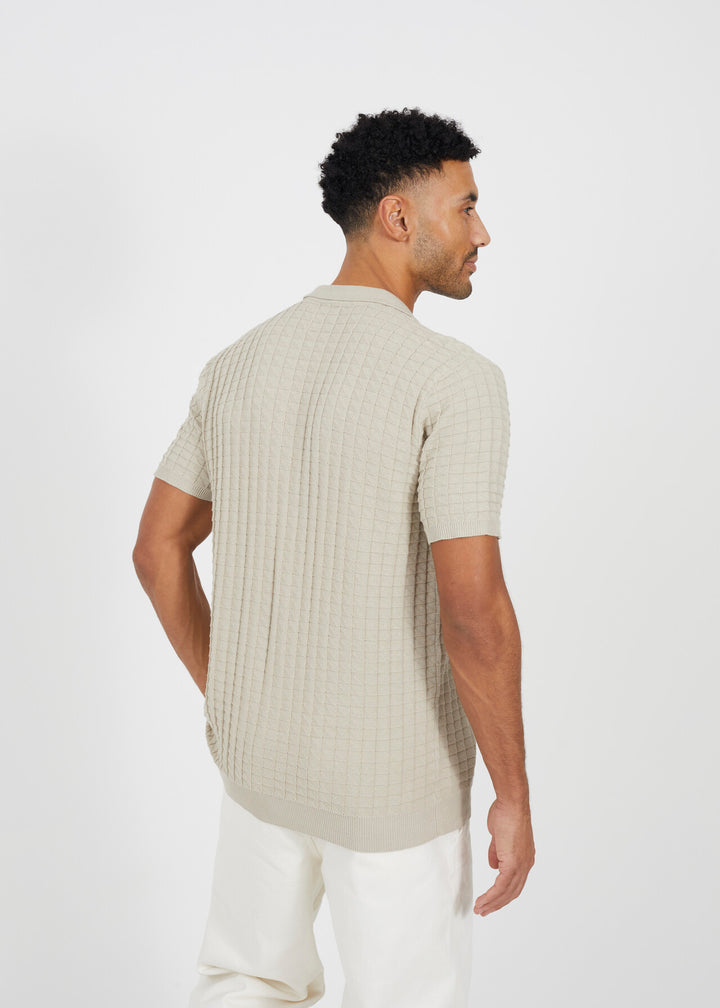 JACQUARD TEXTURED KNITTED SHIRT