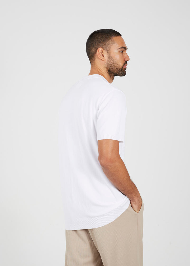 JACQUARD KNITTED POLO SHIRT, VINTAGE WHITE