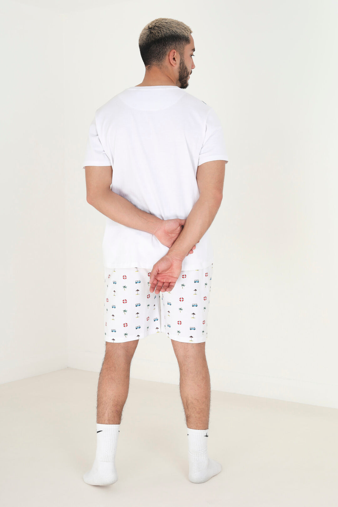 SUMMER HOLIDAY PRINT WHITE LOUNGEWEAR SET