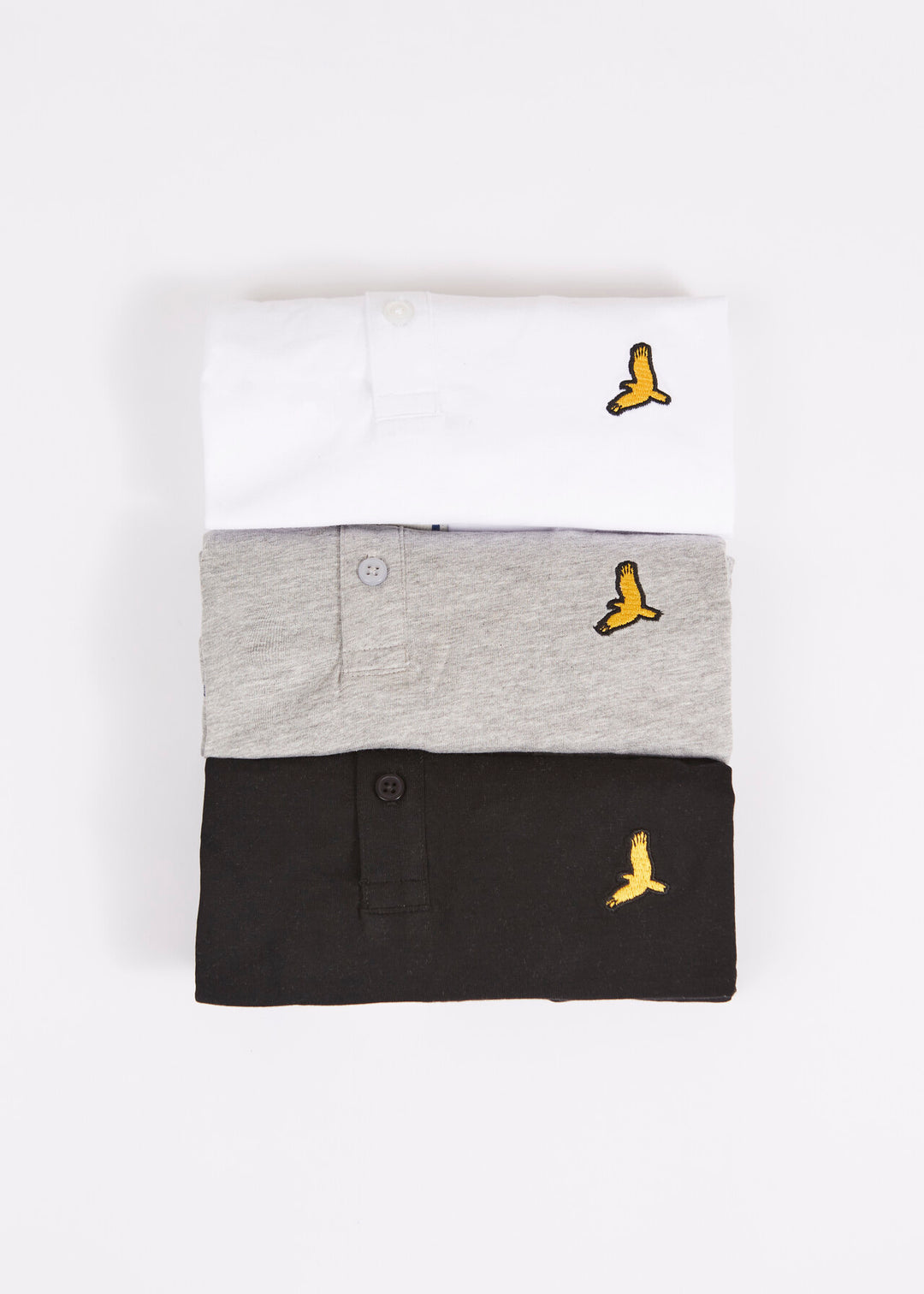 MULTIPACK BIRD EMBROIDERED 3 BUTTON T-SHIRT