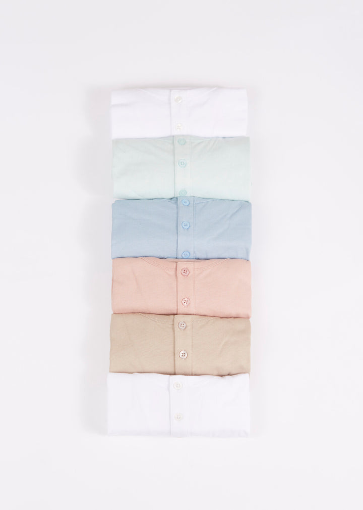 GRANDAD COLLAR MULTI-PACK SHORT SLEEVE POLO SHIRT