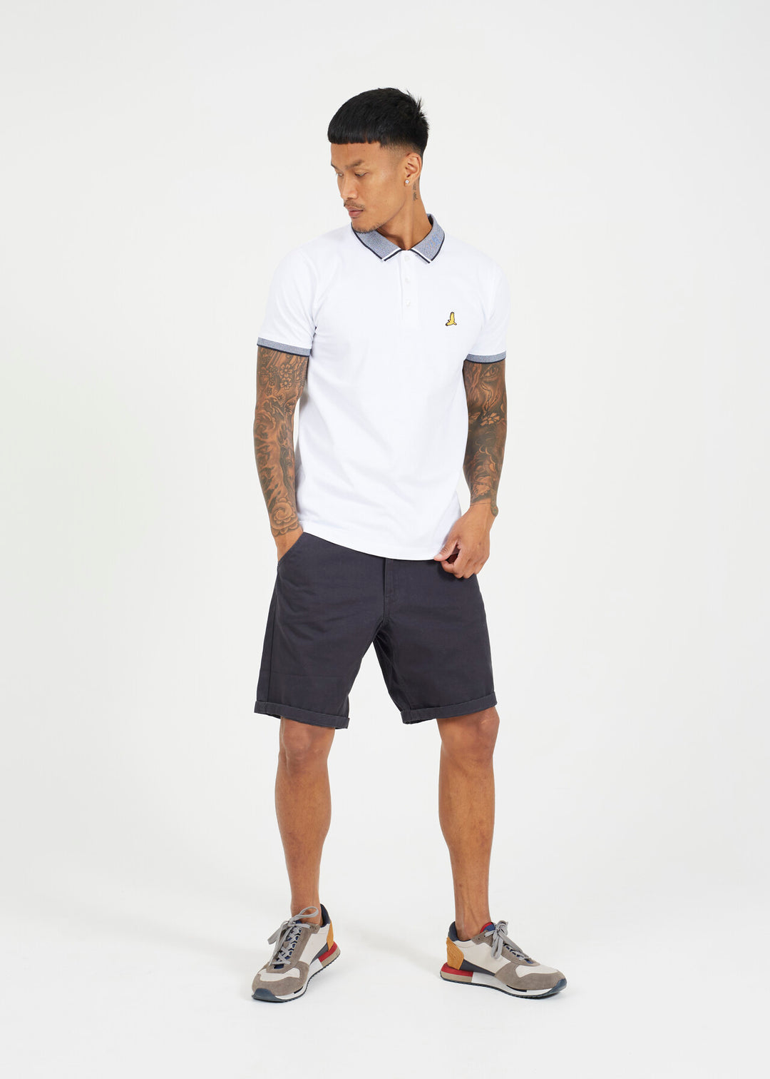 2 PACK JACQUARD COLLAR EMBROIDERED POLO SHIRT
