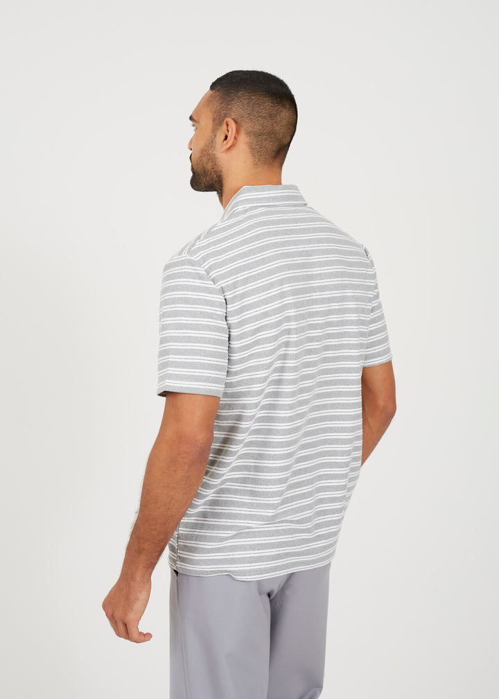 ALL OVER STRIPE COLLARED POLO SHIRT