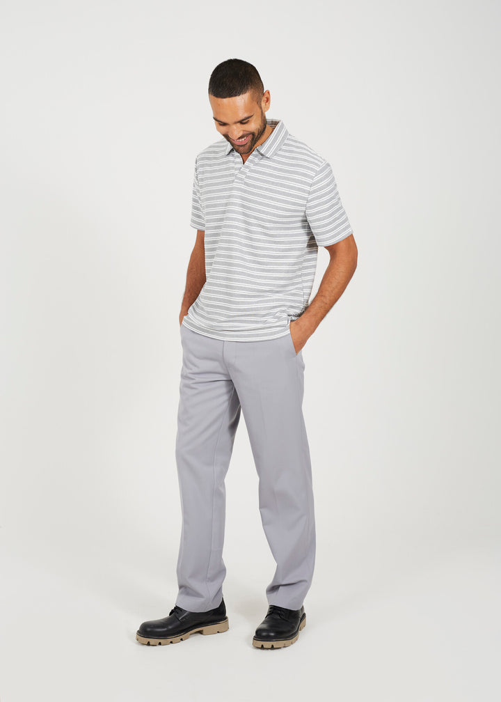 ALL OVER STRIPE COLLARED POLO SHIRT