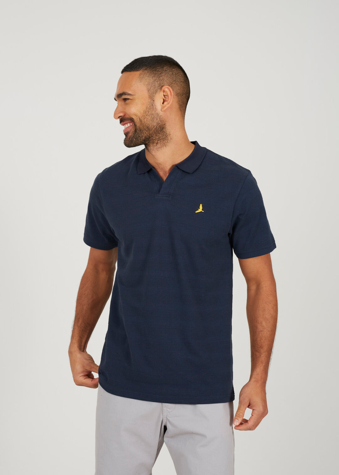 EMBROIDERED V-NECK POLO SHIRT