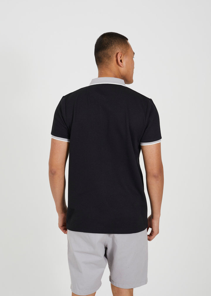 CONTRAST ZIP POLO SHIRT