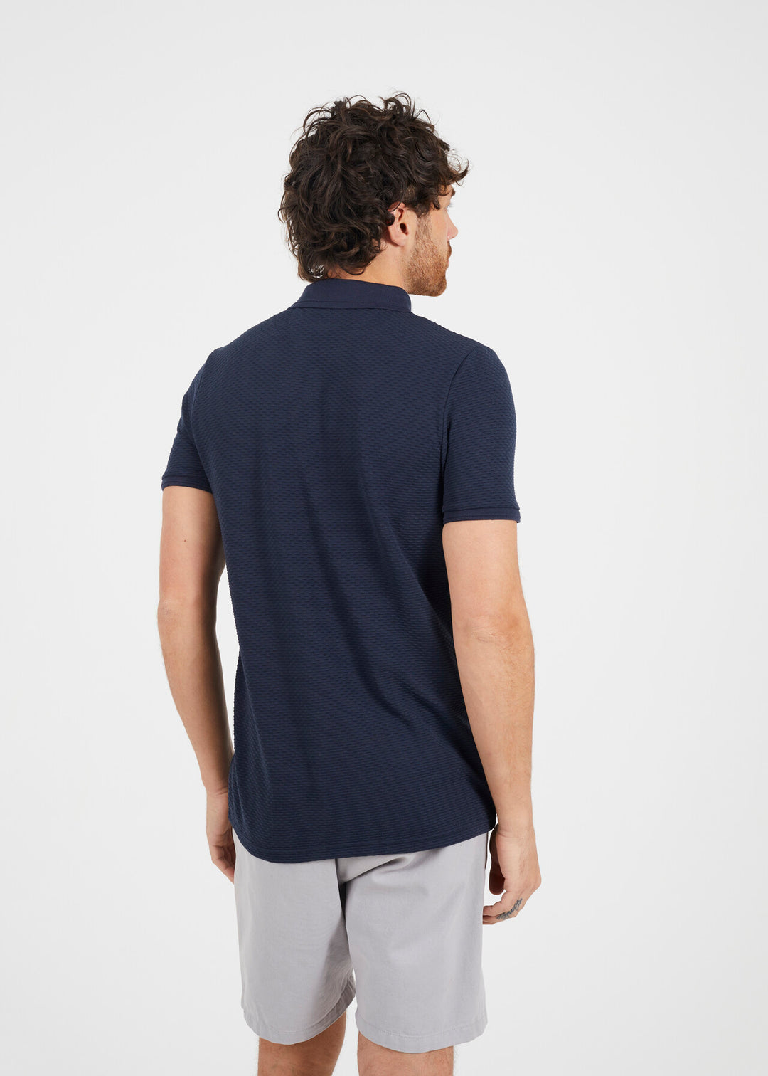 JACQUARD BUTTON POLO SHIRT
