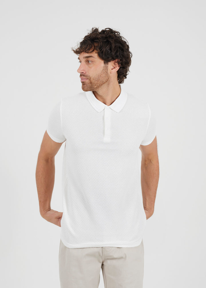 JACQUARD BUTTON POLO SHIRT