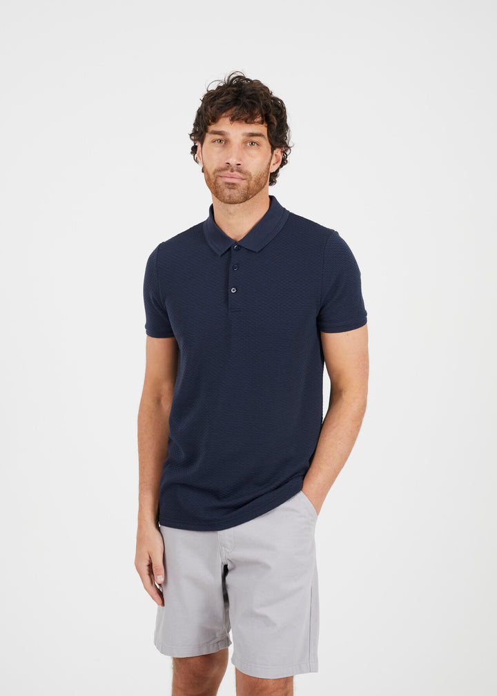 JACQUARD BUTTON POLO SHIRT