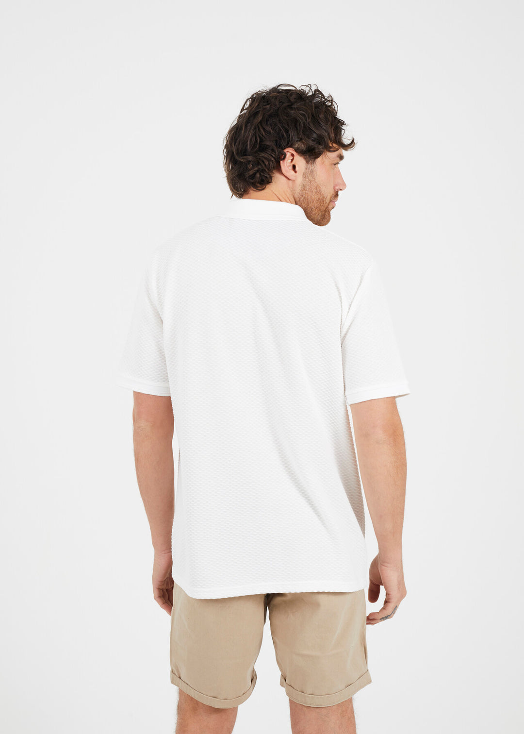 EMBROIDERED BIRD V-NECK POLO SHIRT
