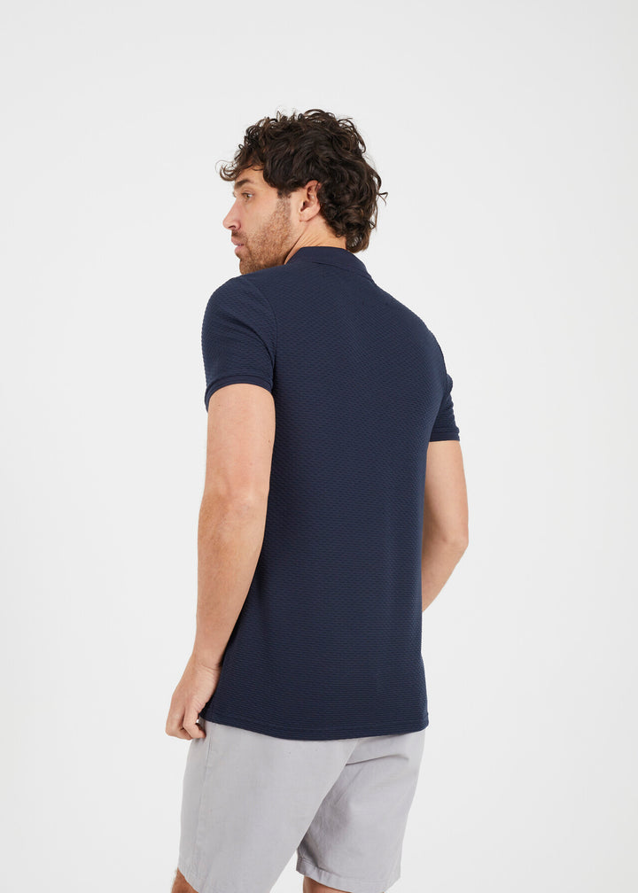 JACQUARD EMBROIDERED BIRD POLO SHIRT