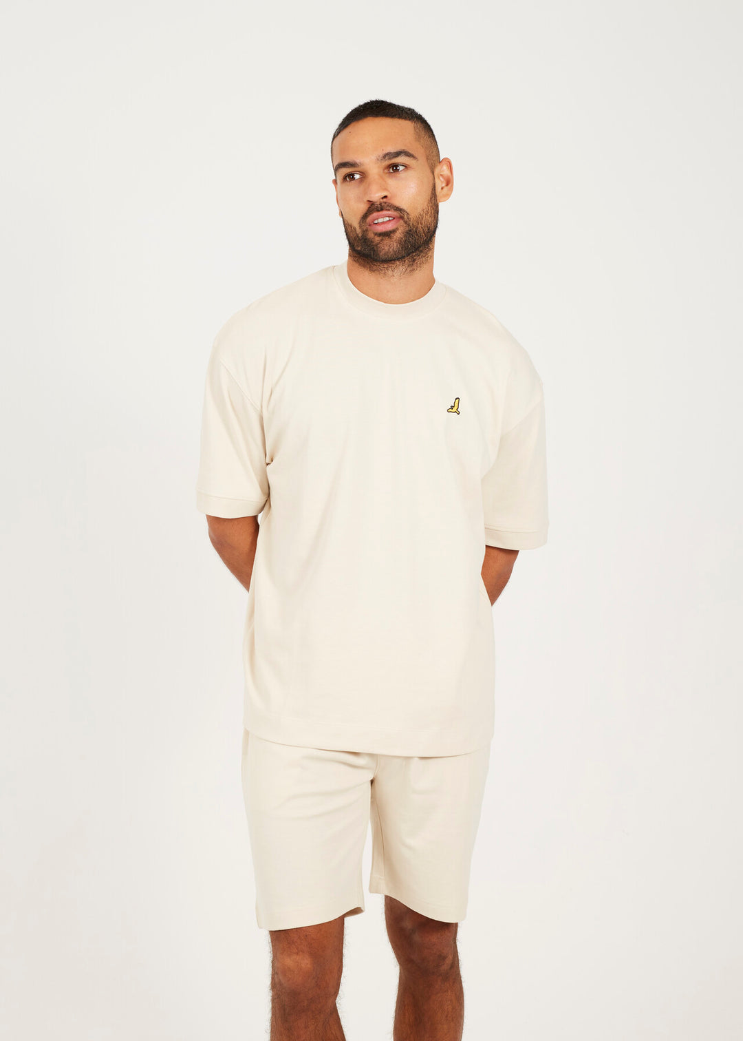 EMBROIDERED JERSEY T-SHIRT AND SHORTS SET