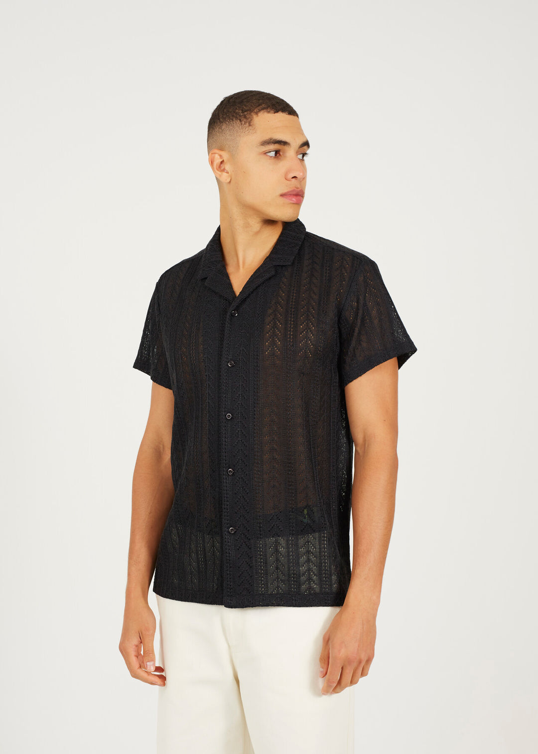 SHEER BUTTON DOWN SHIRT