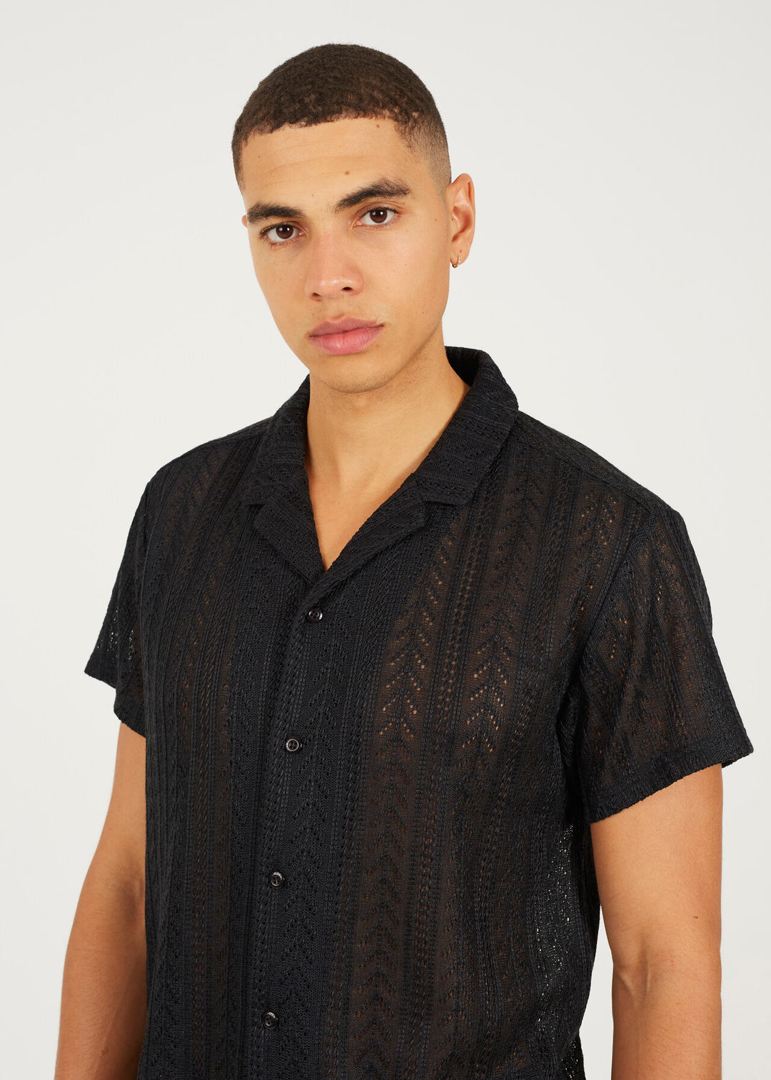 SHEER BUTTON DOWN SHIRT