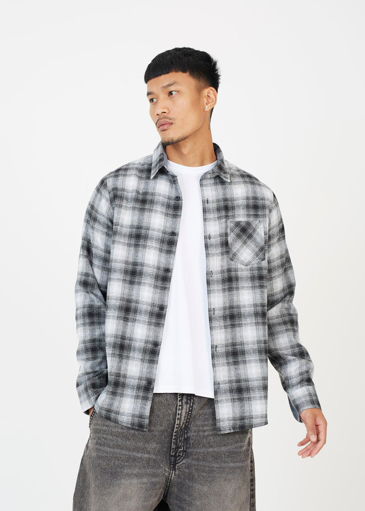 LONG SLEEVE YARN DYED CHECK SHIRT WITH CHEST POCKET