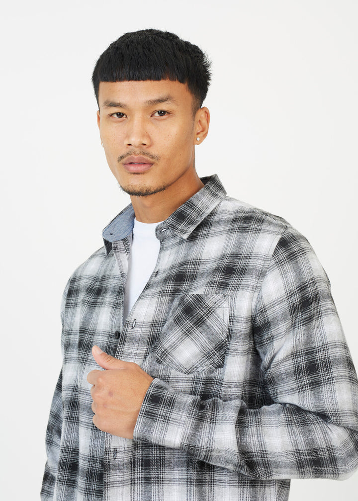 LONG SLEEVE YARN DYED CHECK SHIRT WITH CHEST POCKET