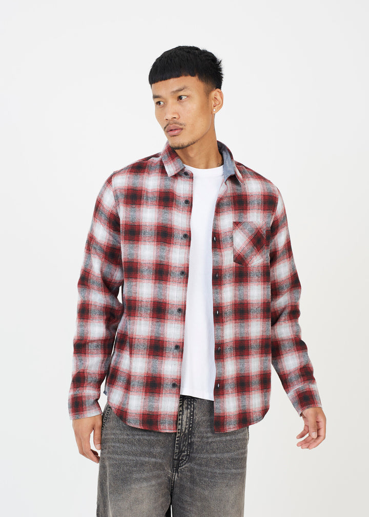 LONG SLEEVE YARN DYED CHECK SHIRT WITH CHEST POCKET