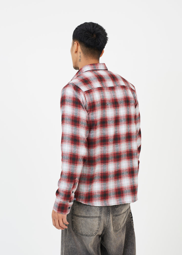 LONG SLEEVE YARN DYED CHECK SHIRT WITH CHEST POCKET