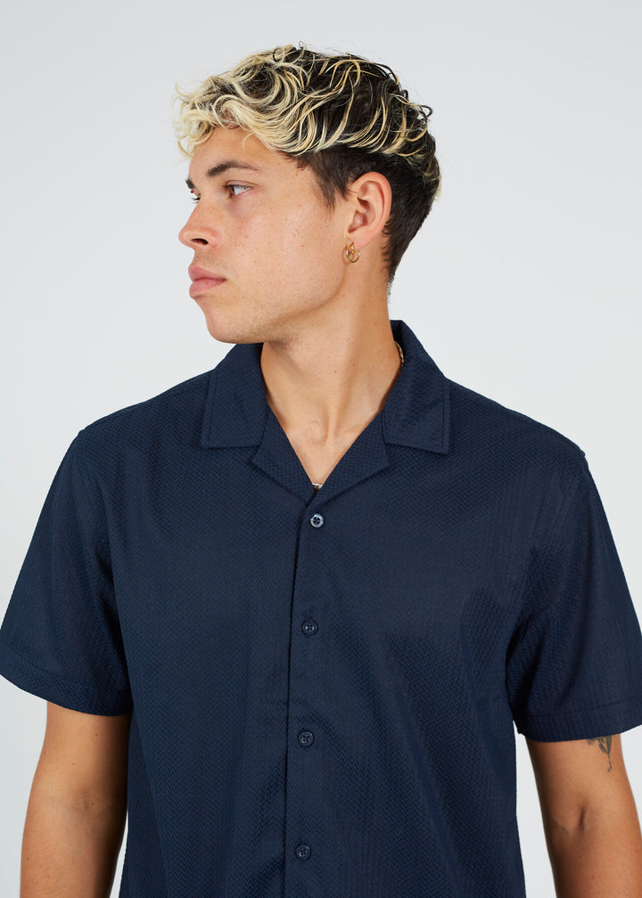 ZIG ZAG LACE REVERE COLLAR SHIRT