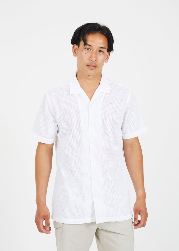 ZIG ZAG LACE REVERE COLLAR SHIRT