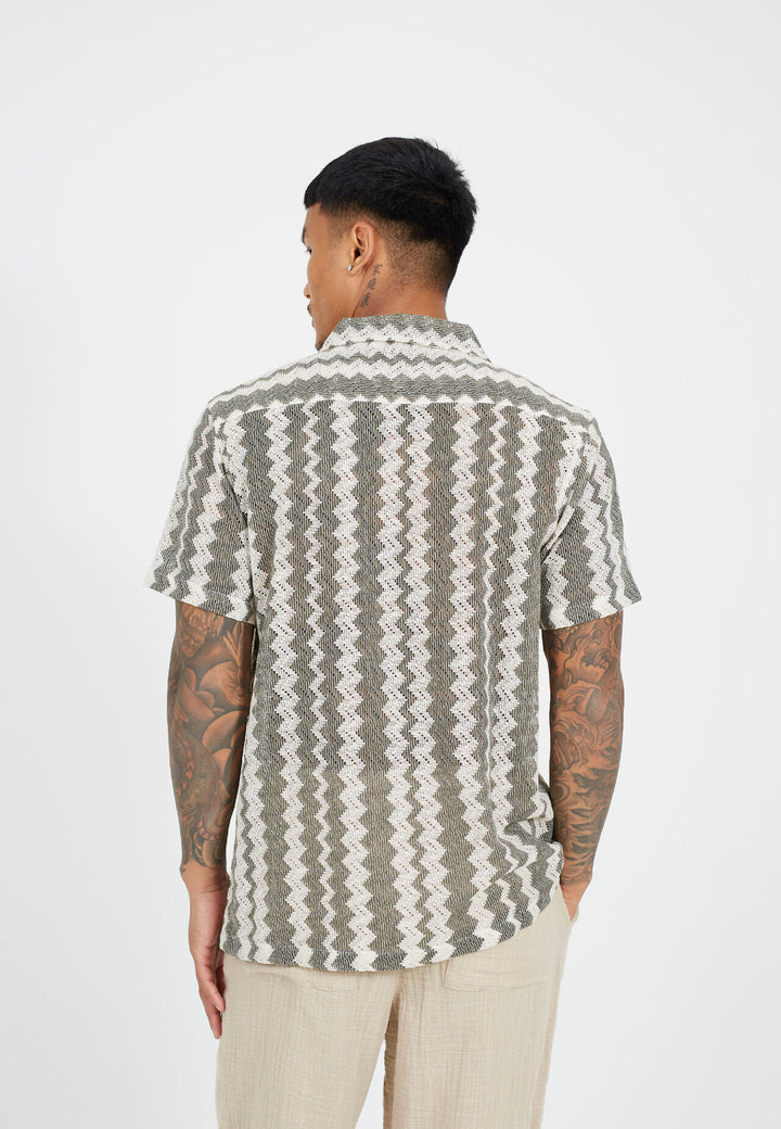 ABSTRACT STRIPE BUTTON DOWN SHIRT