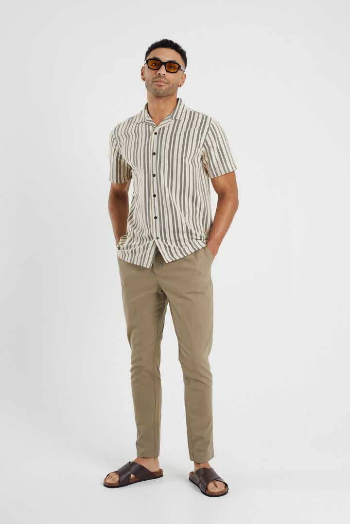 REGULAR FIT STRIPED WOVEN SHIRT