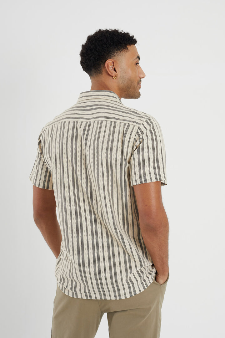 REGULAR FIT STRIPED WOVEN SHIRT