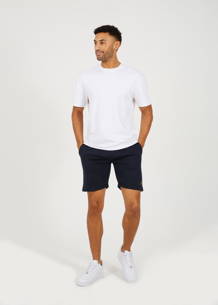 EMBROIDERED BIRD JOGGING SHORTS, BLACK/NAVY/GREY/CHARCOAL