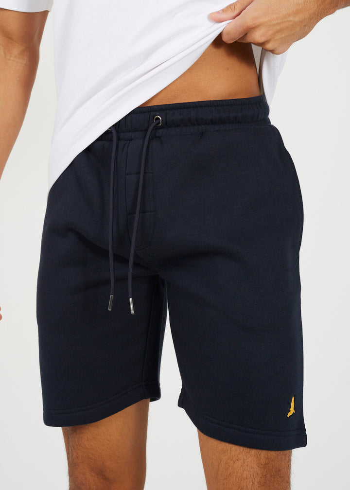 EMBROIDERED BIRD JOGGING SHORTS, BLACK/NAVY/GREY/CHARCOAL