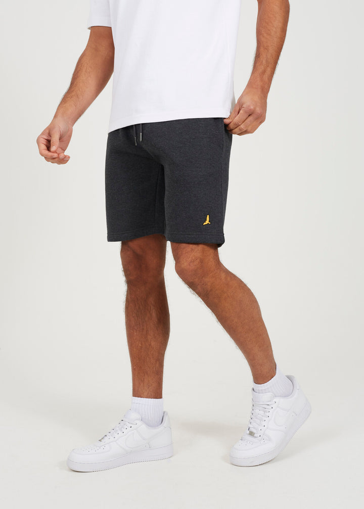 EMBROIDERED BIRD JOGGING SHORTS, BLACK/NAVY/GREY/CHARCOAL