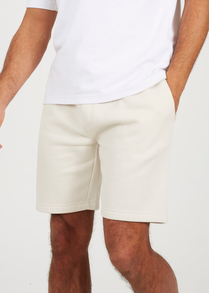 JERSEY ELASTICATED WAIST SHORTS, PLASTER