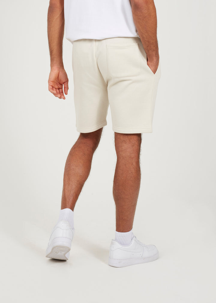 JERSEY ELASTICATED WAIST SHORTS, PLASTER