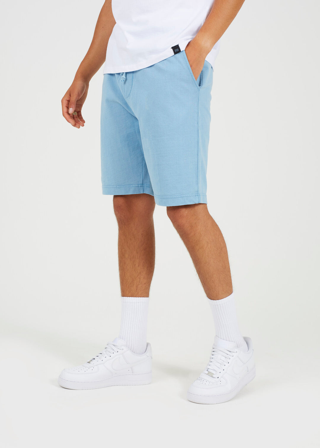 JOGGING BOTTOM SHORTS, LIGHT BLUE