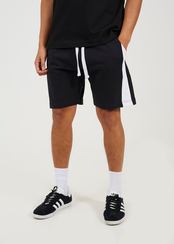 STRIPED SIDE DETAIL DRAWSTRING JERSEY SHORTS
