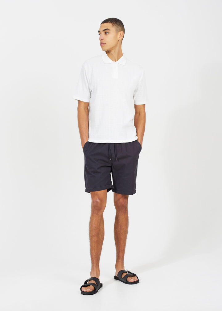 SOLID NAVY TURN UP HEM CHINO SHORTS