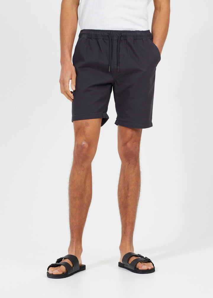 SOLID NAVY TURN UP HEM CHINO SHORTS