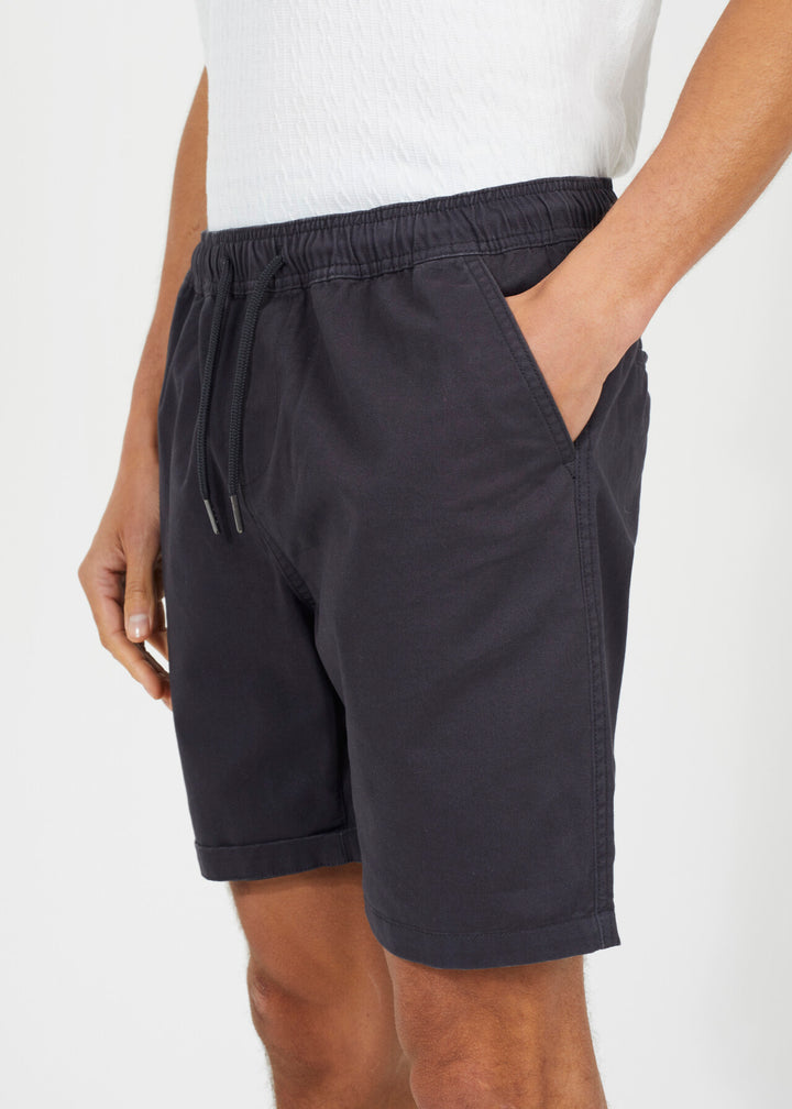 SOLID NAVY TURN UP HEM CHINO SHORTS