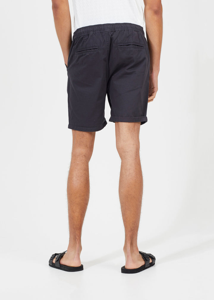 SOLID NAVY TURN UP HEM CHINO SHORTS