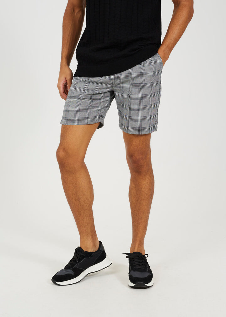 MONOCHROME PRINCE OF WALES CHECKED SHORTS