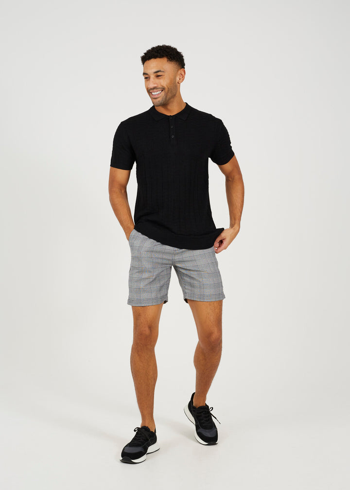 MONOCHROME PRINCE OF WALES CHECKED SHORTS