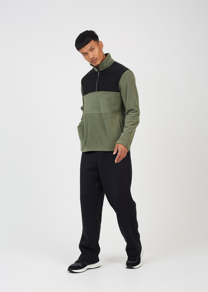 QUARTER ZIP FUNNEL NECK COLOURBLOCK FLEECE