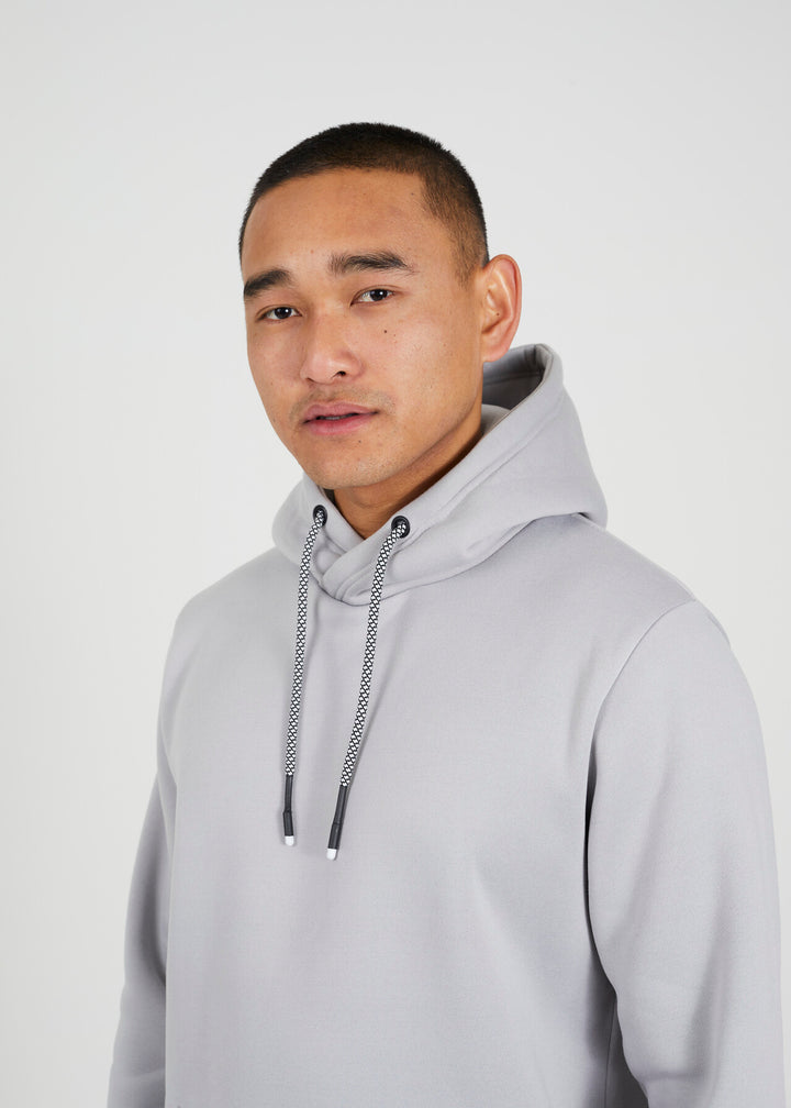KANGAROO POCKET CROSS OVER HOODY, STORM GREY