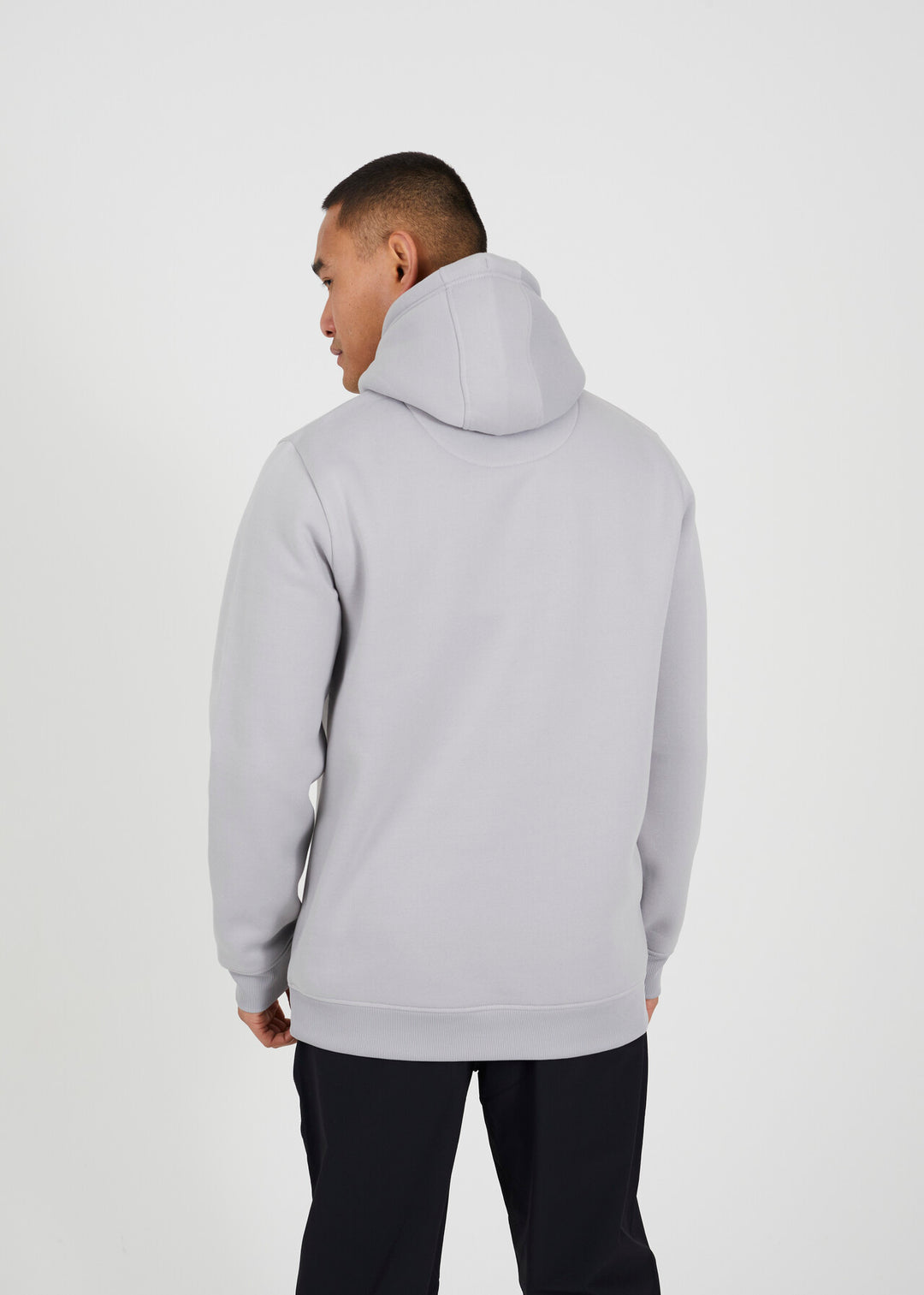 KANGAROO POCKET CROSS OVER HOODY, STORM GREY