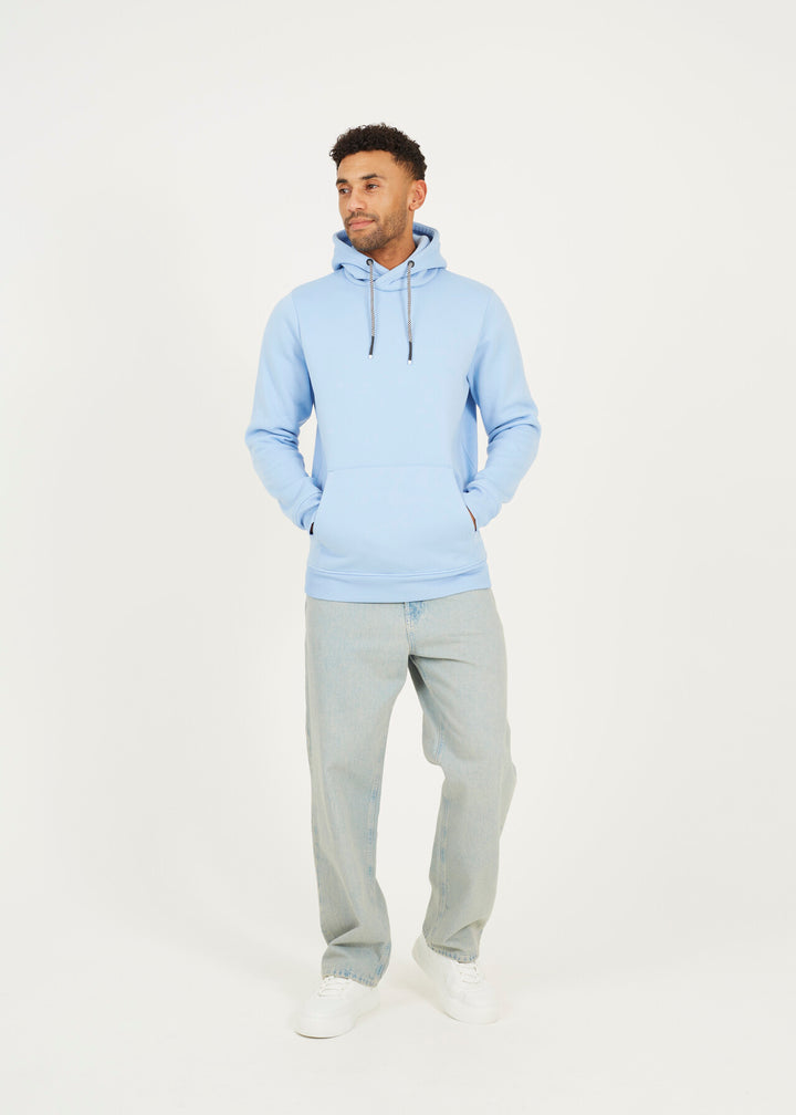 KANGAROO POCKET CROSS OVER HOODY, CLOUD BLUE