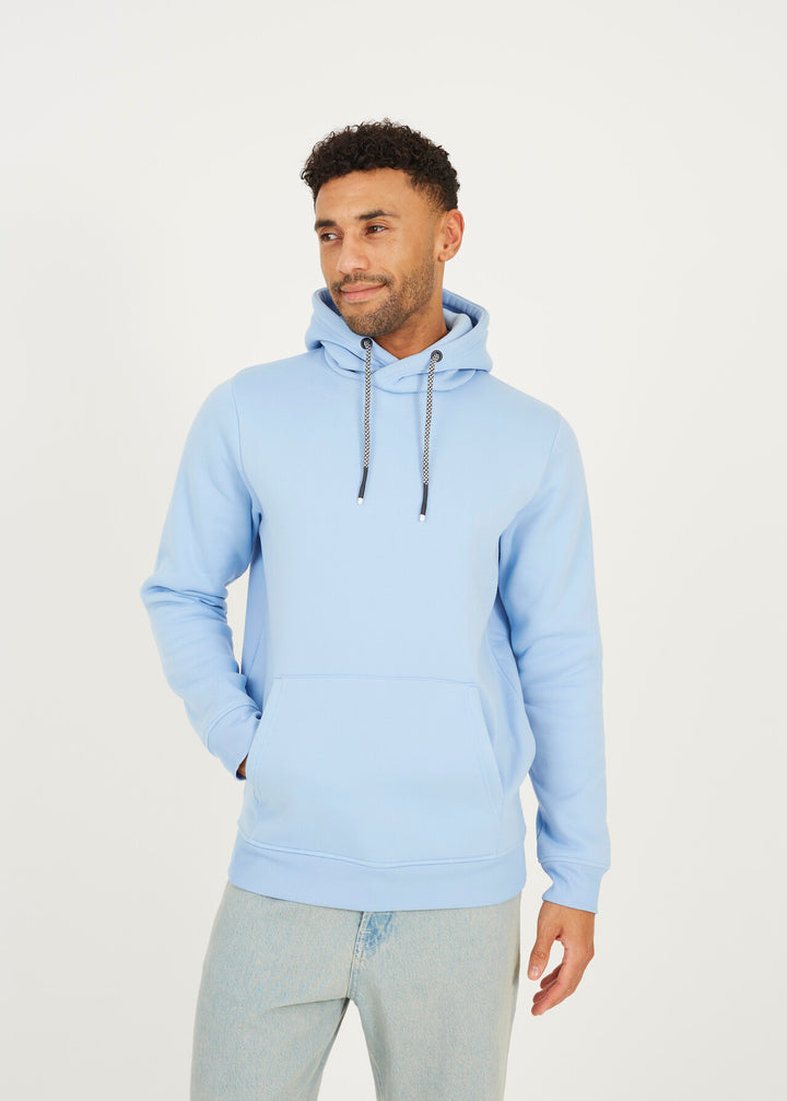 KANGAROO POCKET CROSS OVER HOODY, CLOUD BLUE