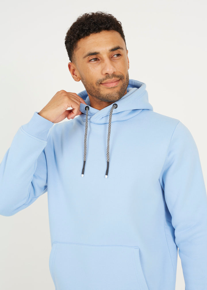 KANGAROO POCKET CROSS OVER HOODY, CLOUD BLUE