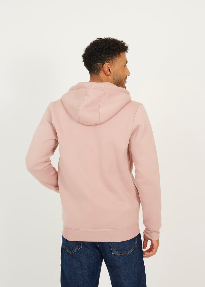 ZIP THROUGH HOODY, DUSKY PINK