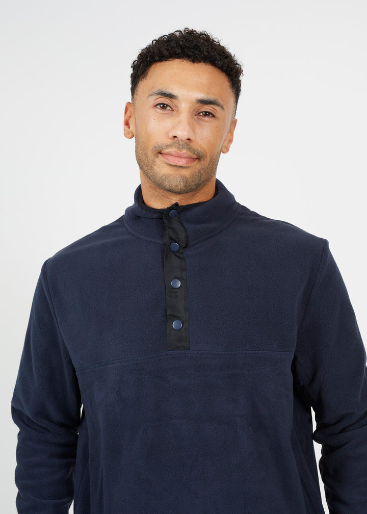 RELAXED FIT QUARTER ZIP FUNNEL NECK FLEECE
