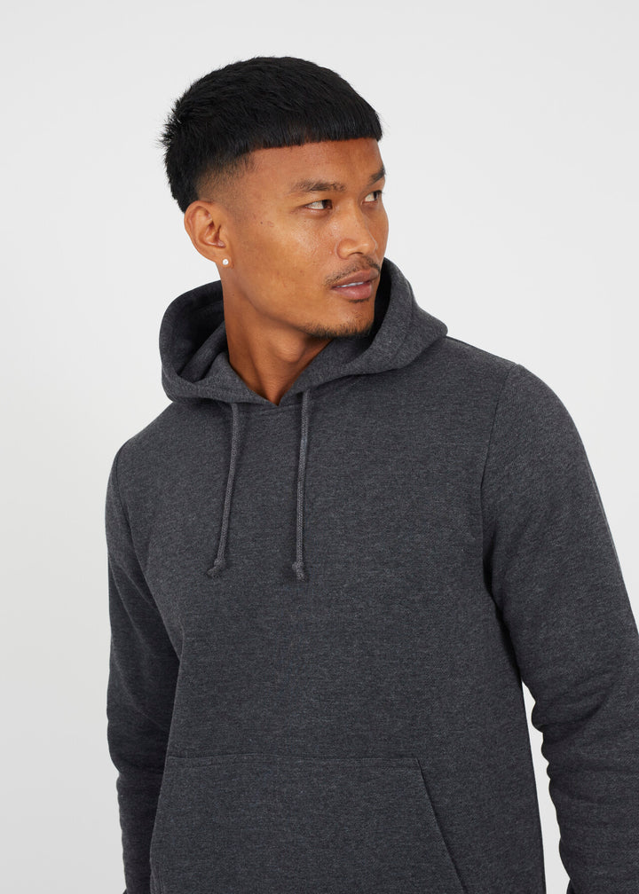 HOODED SWEATSHIRT, CHARCOAL MARL