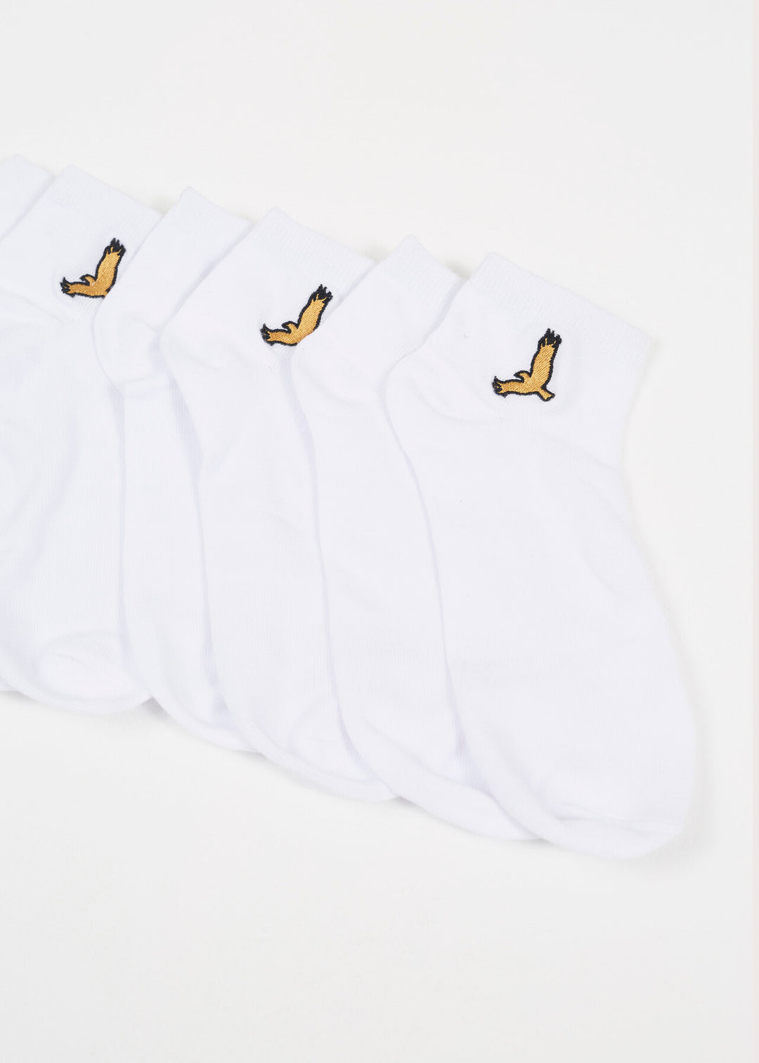 10 PACK SHORT LENGTH EMBROIDERY SOCKS, WHITE